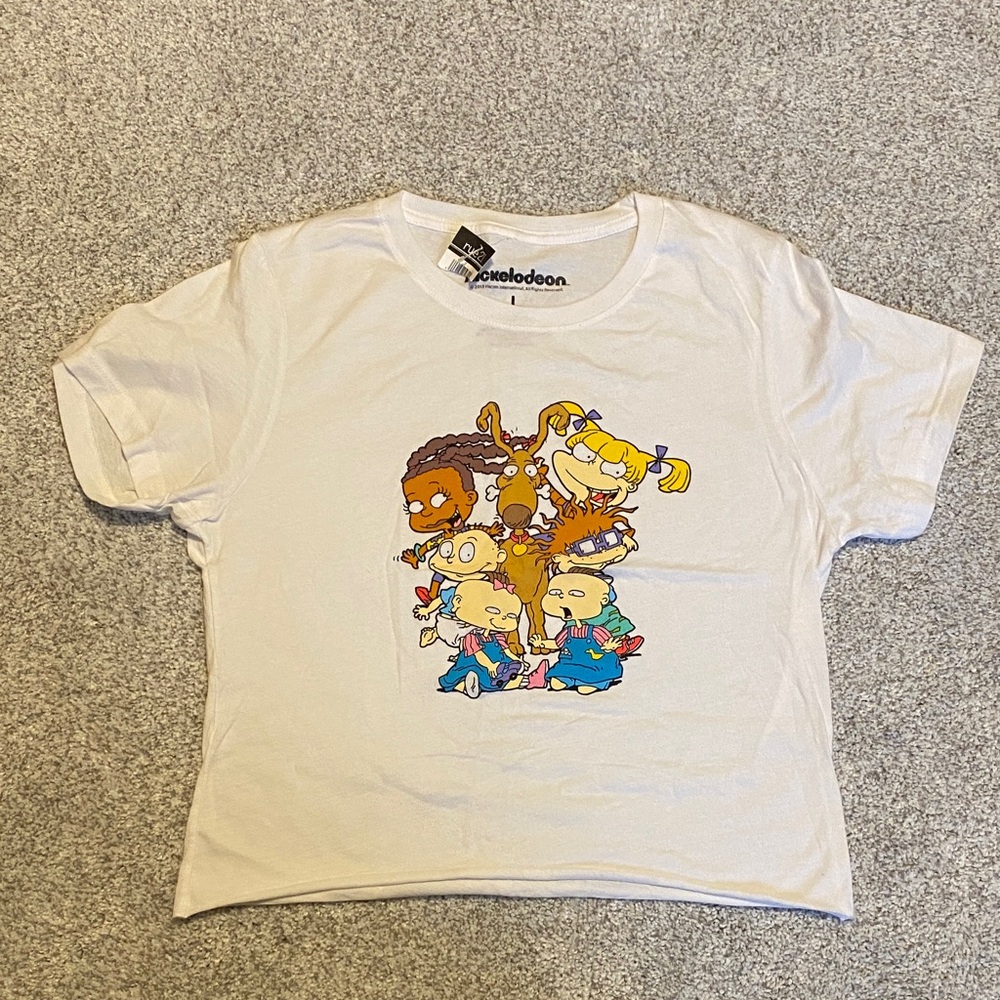 Nickelodeon Rugrats White T-Shirt womens crop top large Rue21